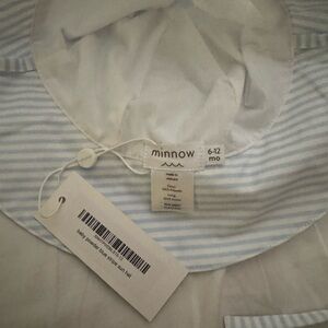 Minnow Baby Blue Striped Sun Hat